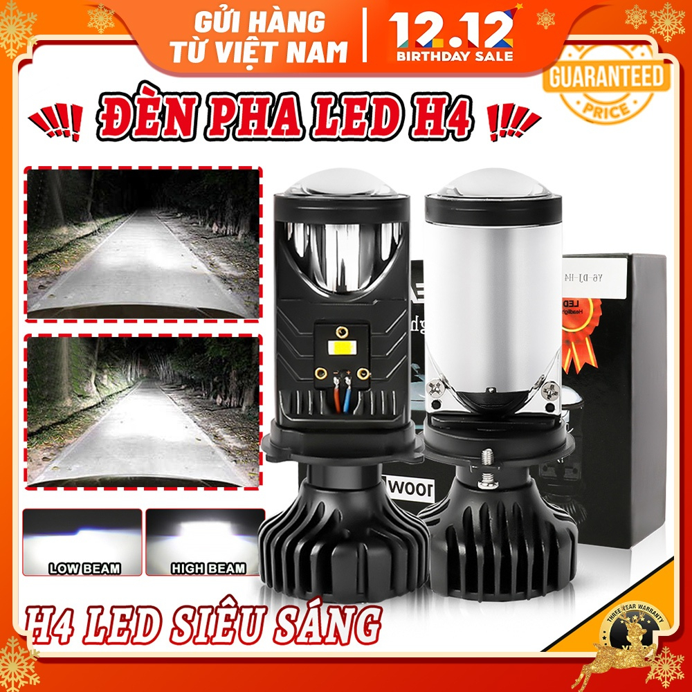 Đèn Pha LED Bi Cầu Mini H4 T9 Nâng cấp Y12 12V 24V Ô tô và xe máy dùng đèn chiếu sáng trước đèn LED