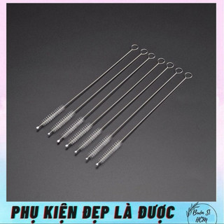 Set 5 Cọ vệ sinh ống hút, que cọ thép vệ sinh ống hút inox, kích thước 17.5cm bằng thép không gỉ, uốn cong dễ dàng