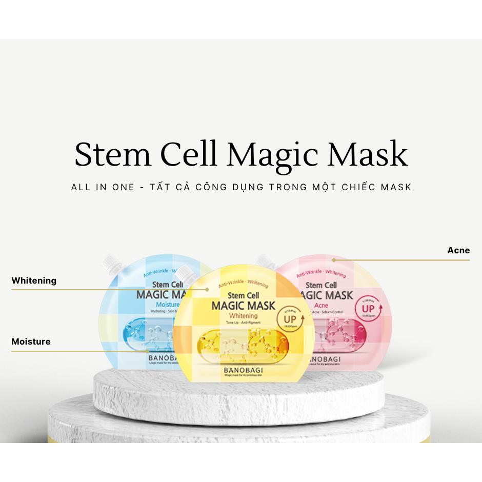 Mặt Nạ Ngủ Dạng Gel Dưỡng Ẩm Trắng Da BANOBAGI Stem Cell Magic Mask 23ml