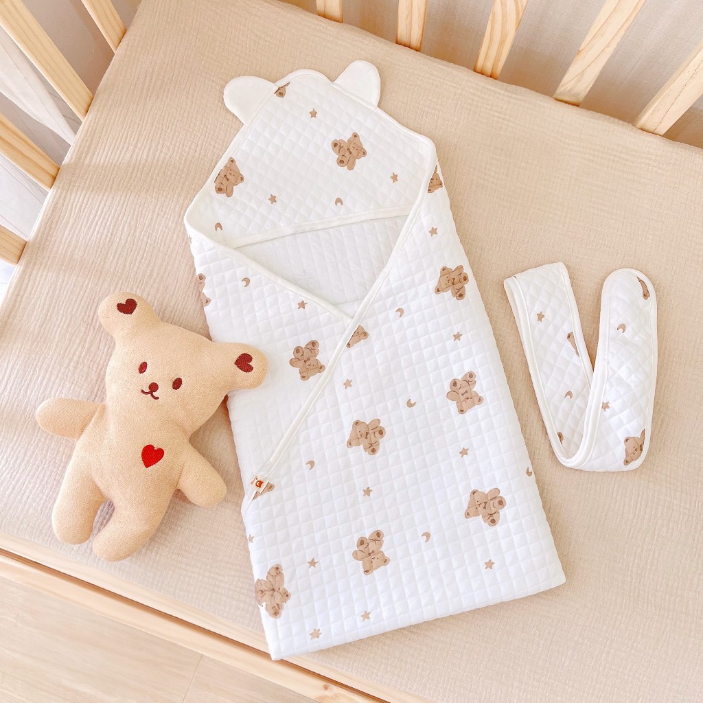 Ủ đón bé, Ủ choàng điều hòa 4 mùa Molli, KT 85*85cm