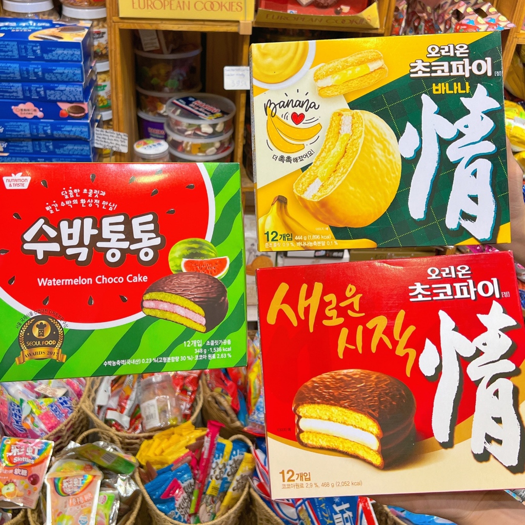 Bánh Chocopie (Dưa Hấu-Chuối- Kem Đậu Đỏ) Hàn Quốc