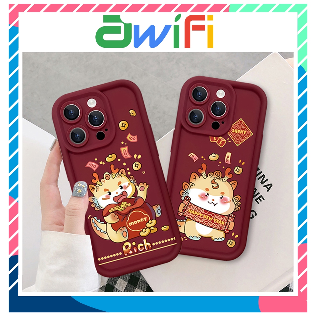 Ốp lưng iphone camera viền cao rồng rich 6/6s/6plus/7/8/plus/x/xs/11/12/13/14/15/pro/max/plus/promax - Awifi Case Q4-14