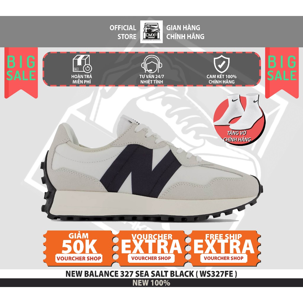 Giày NEW BALANCE 327 SEA SALT BLACK  - AUTHENTIC 100%