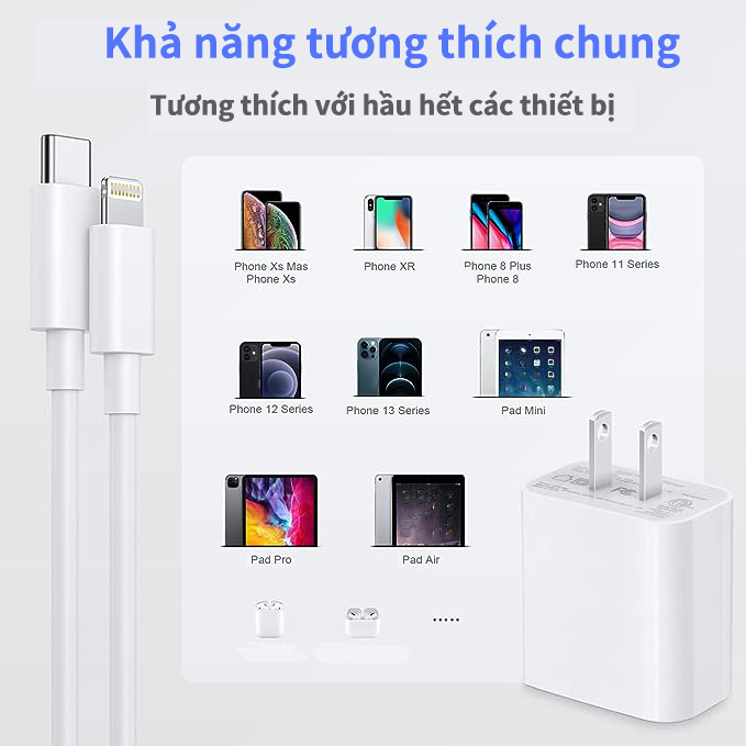 Sạc nhanh pd 20w,củ Sạc nhanh,dây sạc nhanh cho điện thoại,an toàn chống cháy nổ,bảo hành 12 tháng AKA1SY