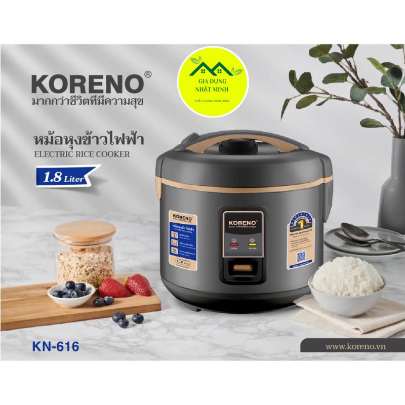 Nồi cơm điện THÁI LAN KN 610 dung tích 1,8L , CHÍNH HẪNG BẢO HÀNH 12 THÁNG