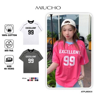 Áo thun unisex phối viền nhỏ local brand form rộng ATPLMD630 Miucho cotton cổ tròn in artwork