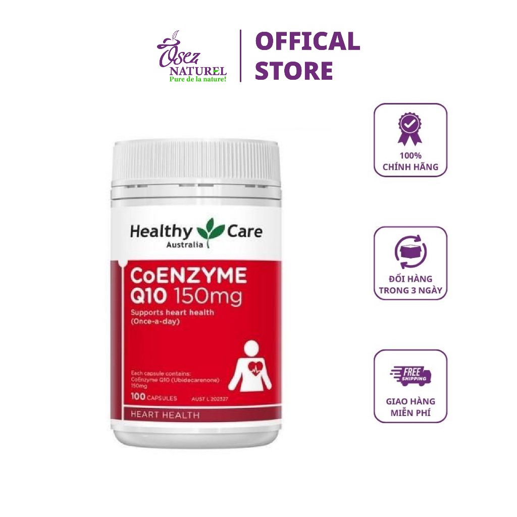 Viên uống bổ tim mạch Healthy Care Coenzyme Q10 100 viên