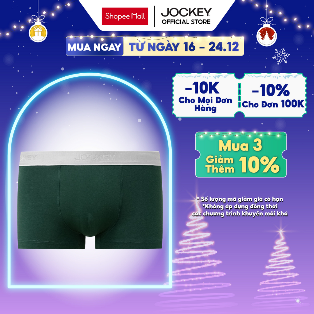 Quần lót Nam Jockey Cotton 4 chiều dáng trunk co giãn linh hoạt, thoáng khí, không hằn cấn - J1245