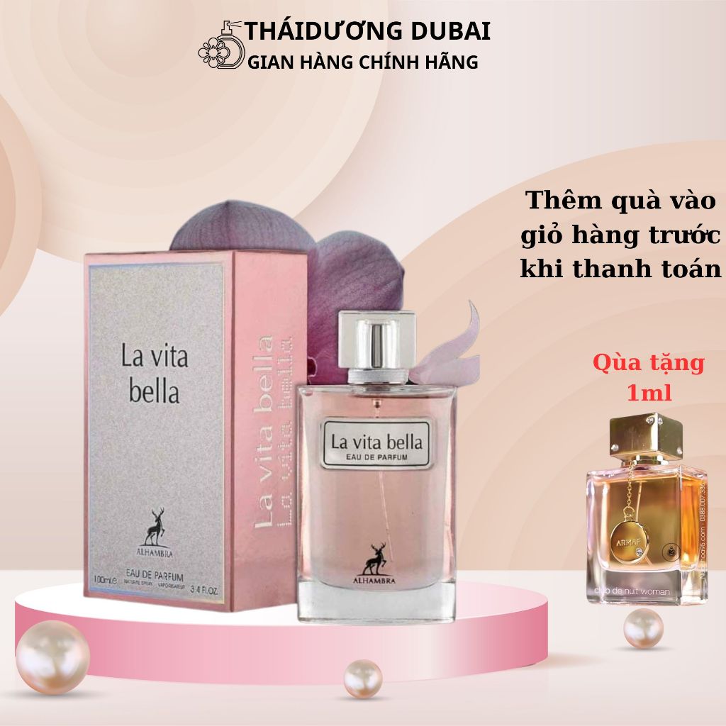 Nước Hoa Nữ Nội Địa Dubai La Vita Bella 100ml Ngọt Ngào - Tươi Trẻ