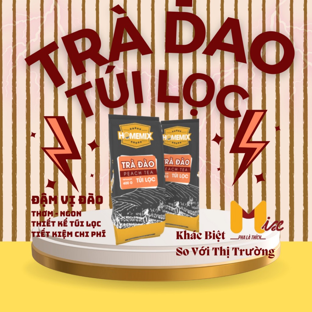 TRÀ ĐÀO TÚI LỌC 400g -HOMEMIX