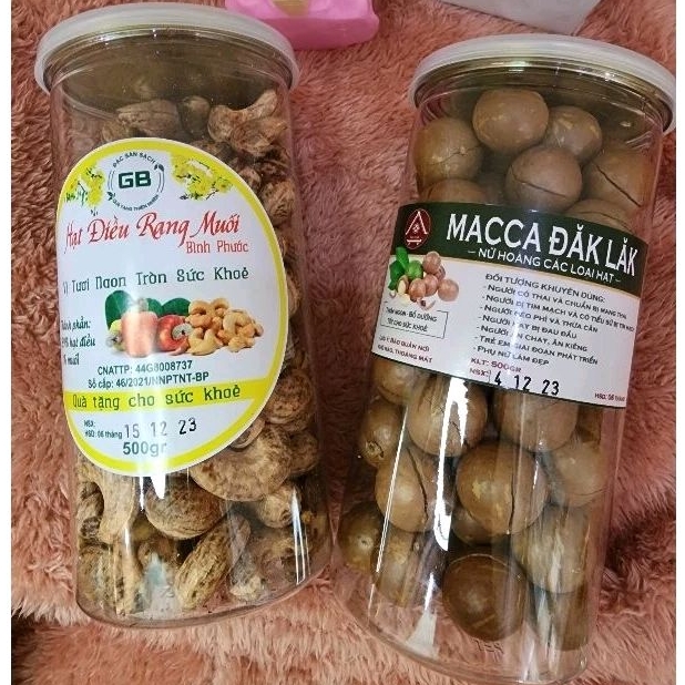Hạt Điều Rang Muối Bình Phước hộp 500g loại A cồ hạt chắc đẹp