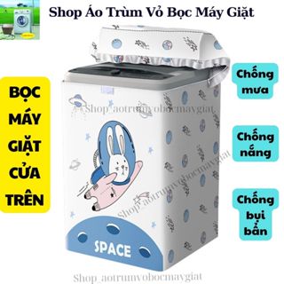 Bọc trùm máy giặt cửa trên lồng đứng vải bạt cao cấp loại dày bền đẹp chống mưa nắng bụi bẩn