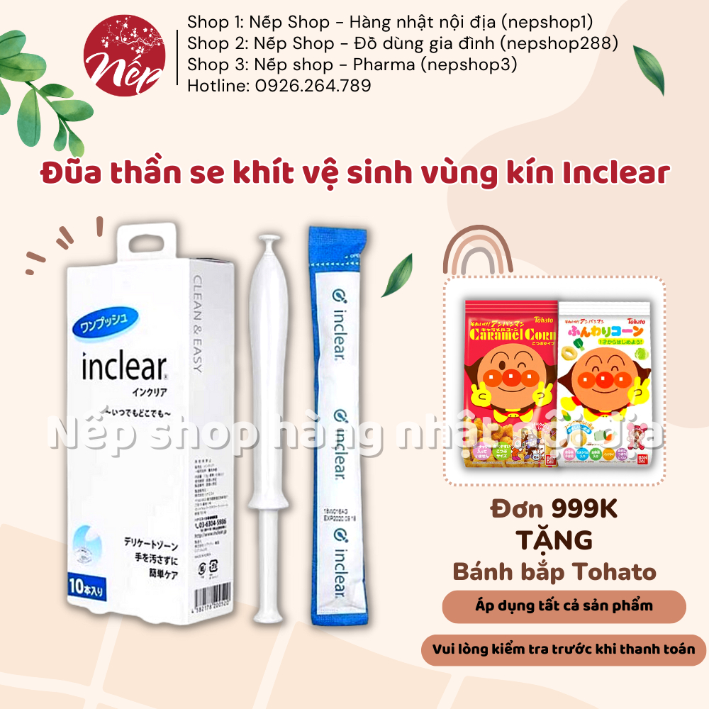 Đũa thần se khít vệ sinh vùng kín Inclear (10 chiếc/ hộp) - Nếp Shop - Hàng Nhật nội địa