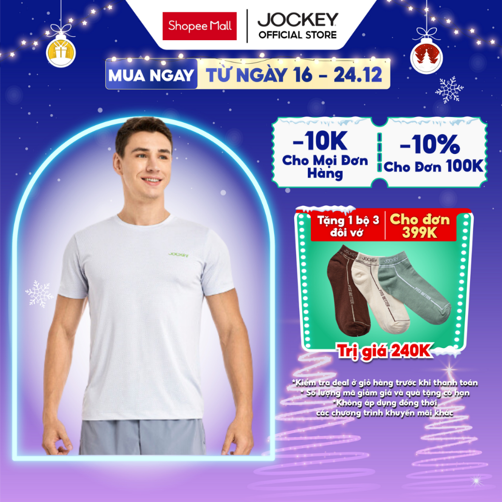 Áo T-Shirt nam Jockey Activewear Basic chất liệu Polyester chống nhăn - 1001