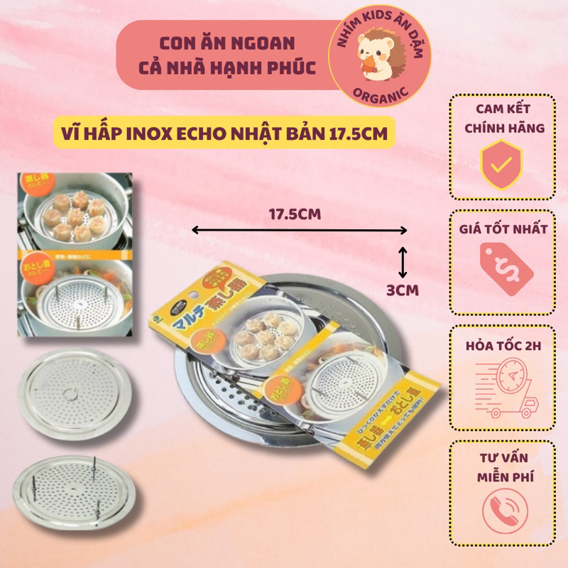 Vỉ Hấp Cách Thủy Gấp Gọn Nhật Bản 17cm