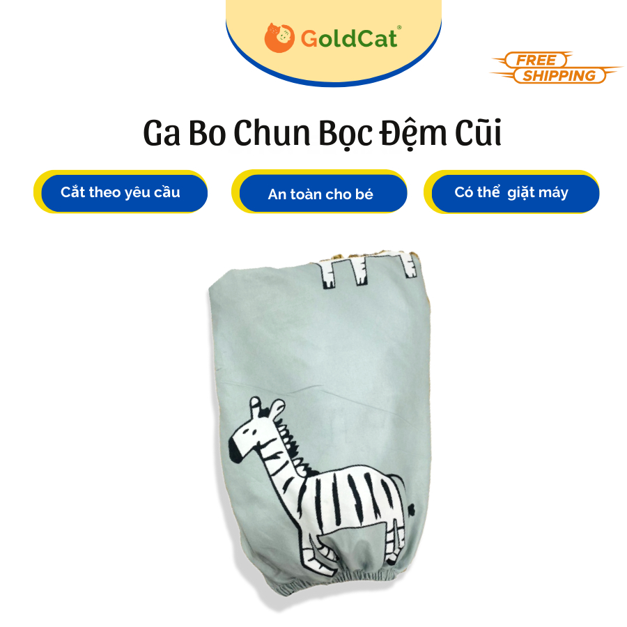 Ga vải bọc đệm cho bé Goldcat- cotton thô lụa mát mịn, ôm đệm kích thước 72x110cm cho cũi 80x120cm