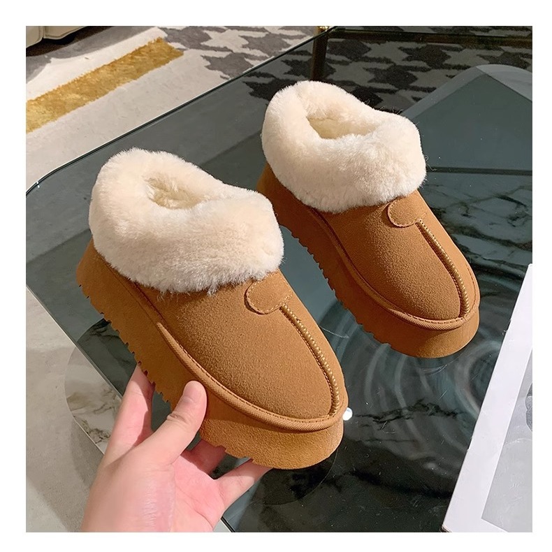Giày Boot Lông Xù Phong Cách Hàn Quốc Thời Trang Mới Cho Nữ