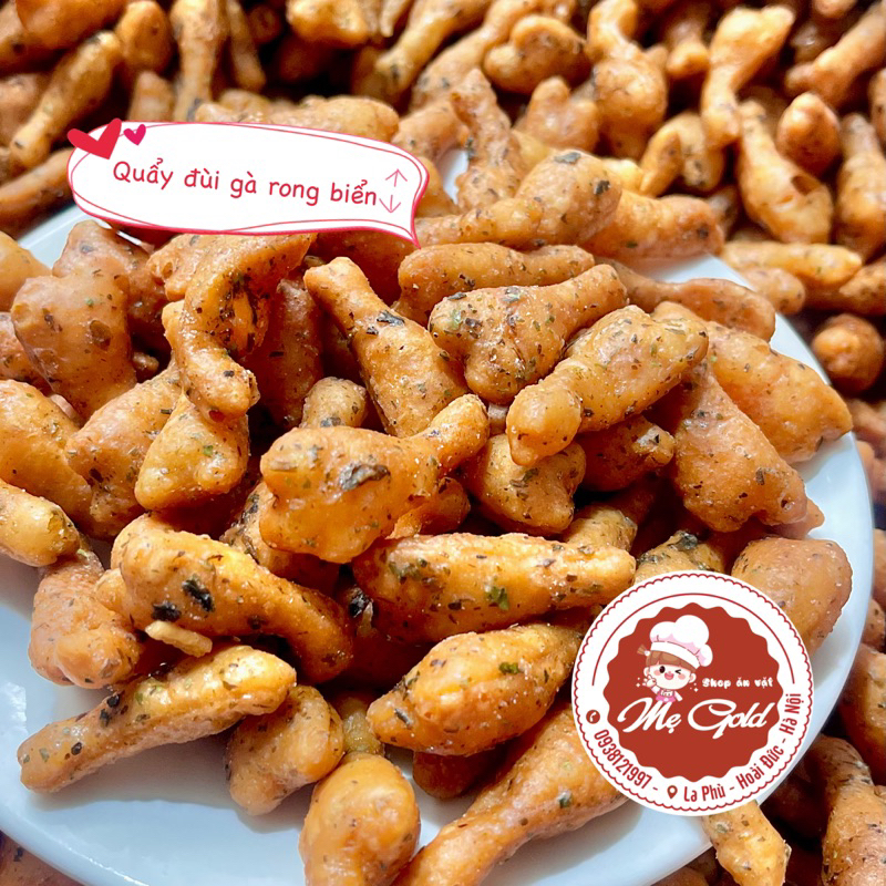 Đùi gà rong biển, snack quẩy đùi gà sấy rong biển mè đen