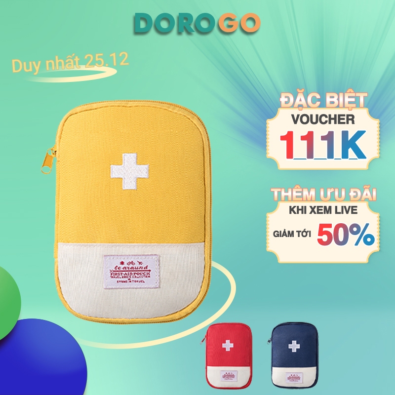 Túi y tế đựng thuốc du lịch đa năng DOROGO nhiều ngăn đi dã ngoại công tác size to OW