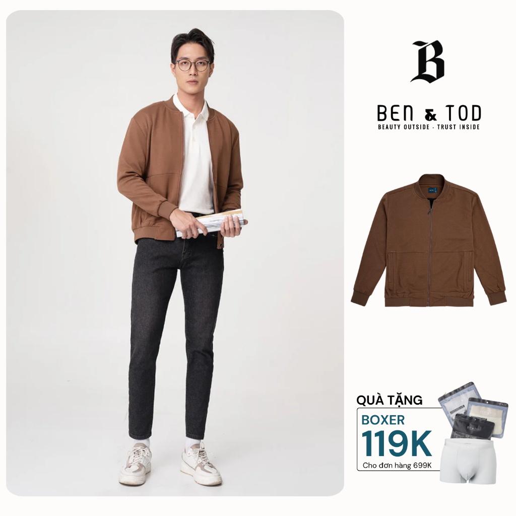 Áo khoác gió bomber nam BEN & TOD R1111BB143 chống nắng, trượt nước, thoáng khí, cao cấp, dày dặn