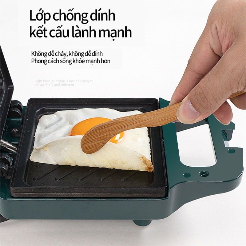 Máy nướng bánh mỳ, máy ăn sáng đa năng, làm bánh sandwich, công suất 650W