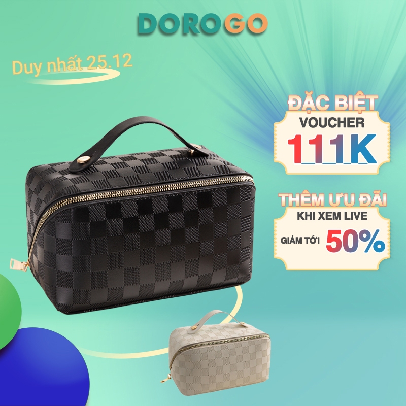 Túi đựng mỹ phẩm caro du lịch DOROGO chống thấm nước sức chứa lớn đựng đồ cá nhân đồ trang điểm đa năng
