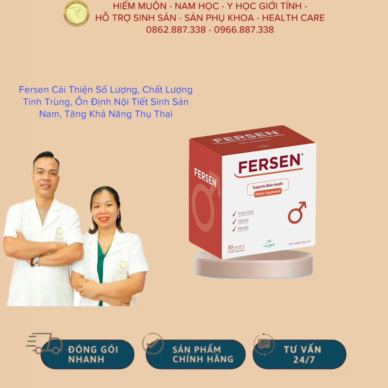 Sản phẩm hỗ trợ FERSEN giúp cải thiện chất lượng và số lượng tinh trùng dành cho nam giới