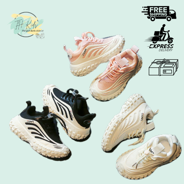 Giày Cho Bé Trai Bé Gái THKids Đế Mềm Êm Chân Khoá Xoay 88106