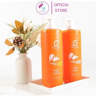 Dầu gội xả Keratin & biotin Gelanic 800ML Kích mọc tóc, ngừa rụng tóc, phục hồi tóc