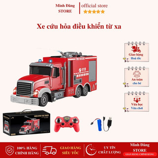 Xe cứu hỏa điều khiển từ xa, xe tải ben, xe trộn bê tông điều khiển, kèm pin sạc