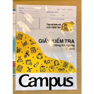 1 tập giấy kiểm tra kẻ ngang Campus không chấm (20 tờ đôi + 10 tờ đơn)