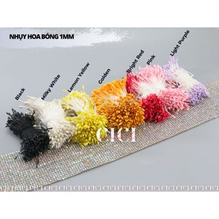 Nhụy hoa bóng 1mm Cici Handmade cườm nguyên liệu tự làm kẹp tóc đính kết váy hạt đá DIY