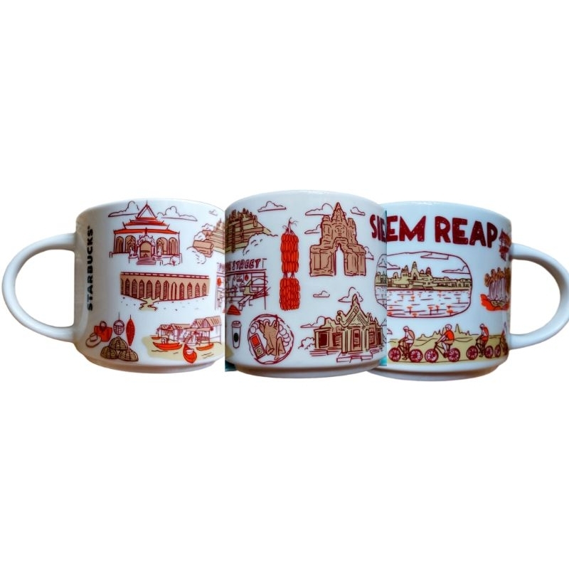 Mẫu mới 1 tách bằng sứ Siem Reap Starbucks Cambodia YAH SKU label You are here Series design found in Nov 2023