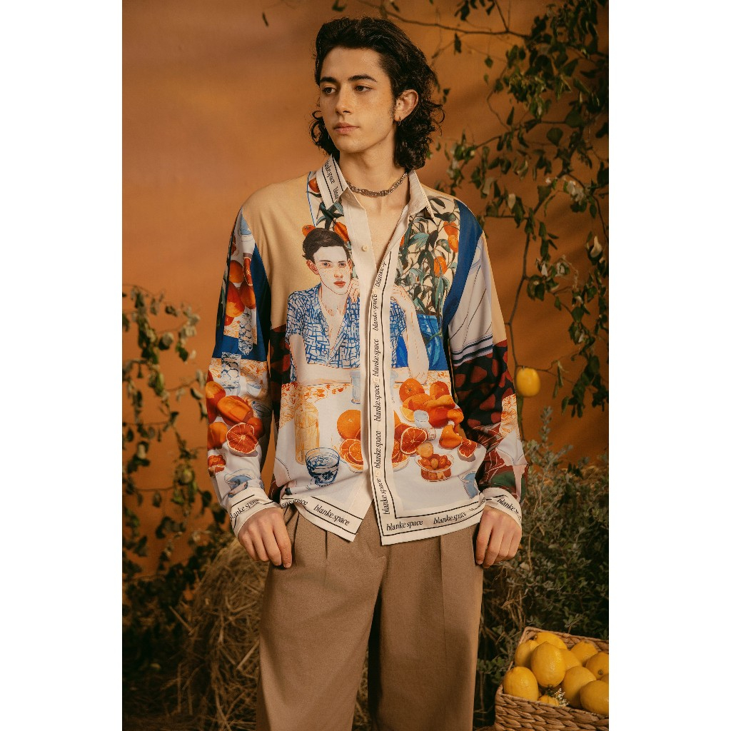 BLANKESPACE Áo Sơ Mi Tay Dài Boyrange Shirt Vải Cotton Lụa Thời Trang Nam Nữ Unisex