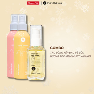  Combo Mềm Mượt  Phủ Bóng Và Giữ Nếp Dưỡng Ẩm Bảo Vệ Tóc Combo 19 Vyvyhaircare V150ml 