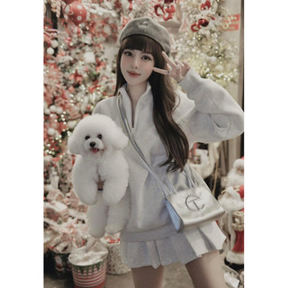 Set nỉ hot hit áo nỉ chữ thêu mix chân váy xếp ly, set nỉ mpb chân váy có lót quần siêu sang chảnh