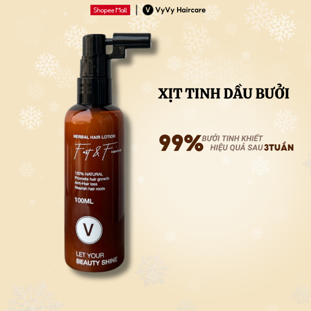 xịt nước tinh dầu bưởi kích mọc tóc, giảm rụng tóc, dưỡng tóc vyvyhaircare 115ml V