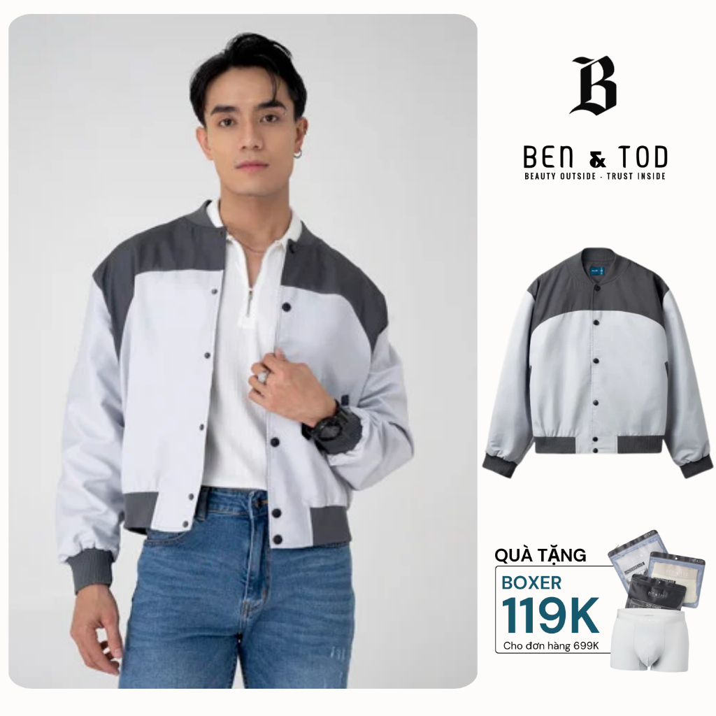 Áo Khoác nam BEN & TOD R1116BB394 bomber thoáng mát co giãn năng động