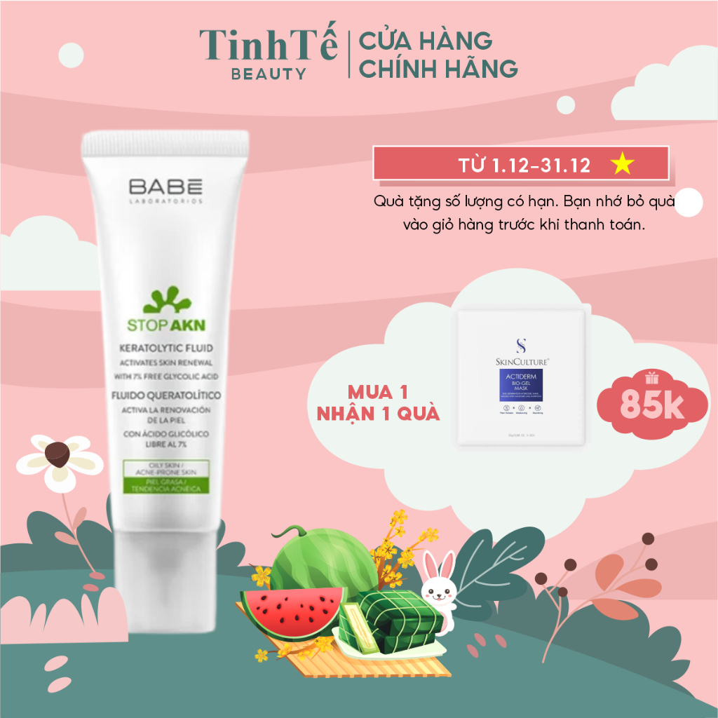 Tẩy tế bào chết chuyên sâu cho da dầu mụn BABE Stop AKN Keratolytic Fluid