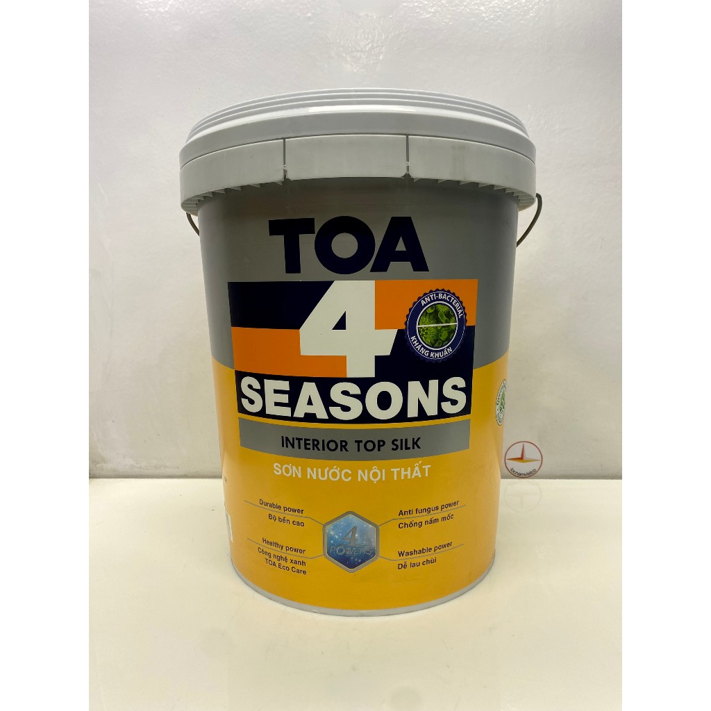 Sơn nước TOA 4 Seasons top silk dễ lau chùi nội thất màu xanh 7411_5L