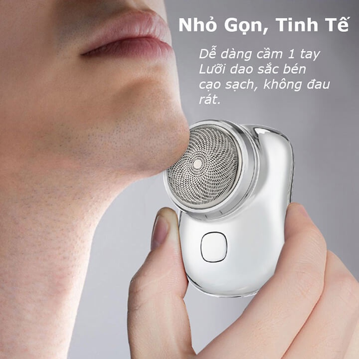 Máy cạo râu mini bỏ túi dành cho nam kích thước nhỏ gọn, 6 lưỡi dao sắc bén dễ dàng sử dụng GODWELL