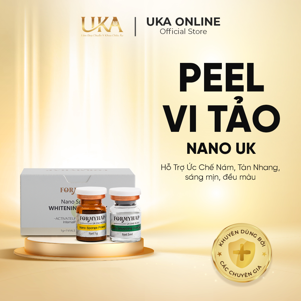 Bộ Peel Vi Tảo UK FORMYHAP, Tái tạo, phục hồi, căng bóng, sáng da, Hộp 2 Lọ