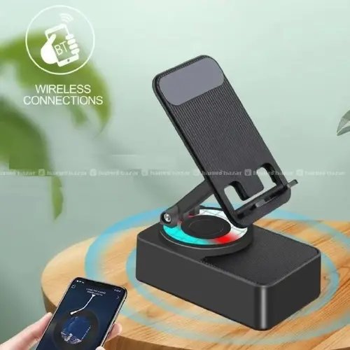 Loa bluetooth Kisonli M-1 3in1 kiêm giá đỡ điện thoại  Âm trầm có led