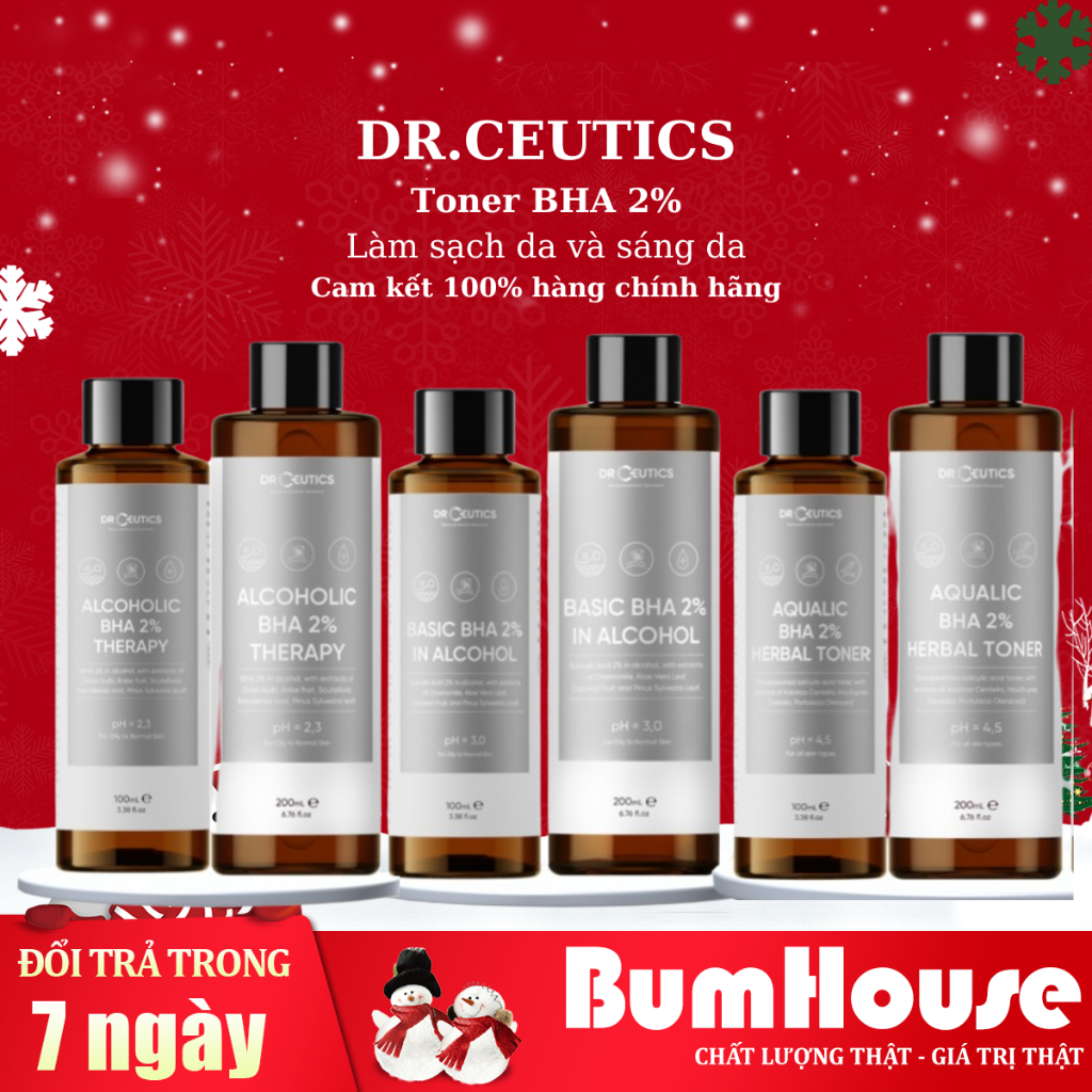 Toner Làm Sạch Và Cân Bằng Da DrCeutics BHA 2% 200ml