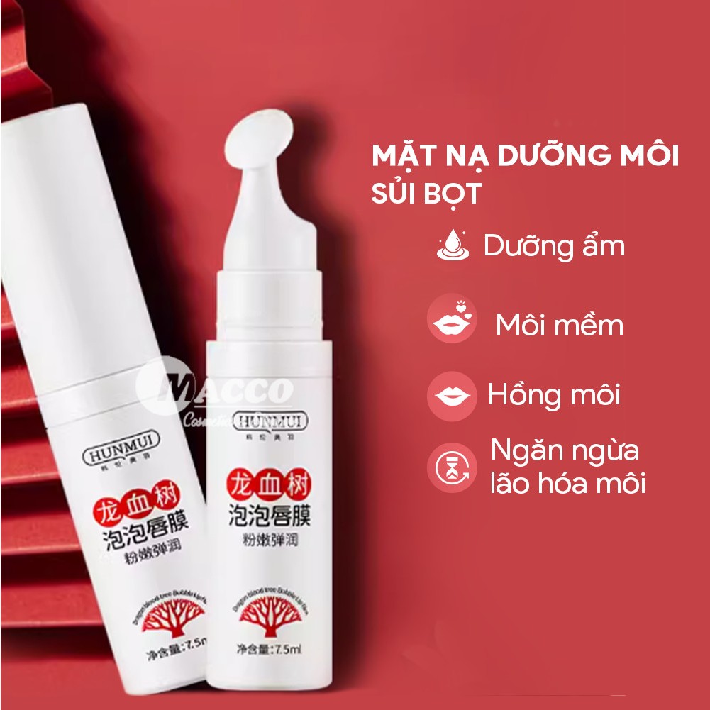 Mặt Nạ Môi Sủi Bọt HUNMUI / LDA Tẩy Tế Bào Chết, Làm Hồng Môi, Giảm Thâm, Cho Đôi Môi Mềm Mại