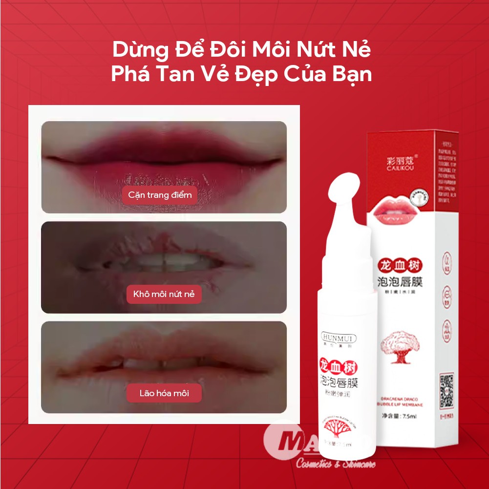 Mặt Nạ Môi Sủi Bọt HUNMUI / LDA Tẩy Tế Bào Chết, Làm Hồng Môi, Giảm Thâm, Cho Đôi Môi Mềm Mại