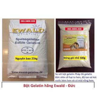 Bột gelatin Đức Ewald 500g, làm bánh, kẹo chip chip, chè khúc bạch