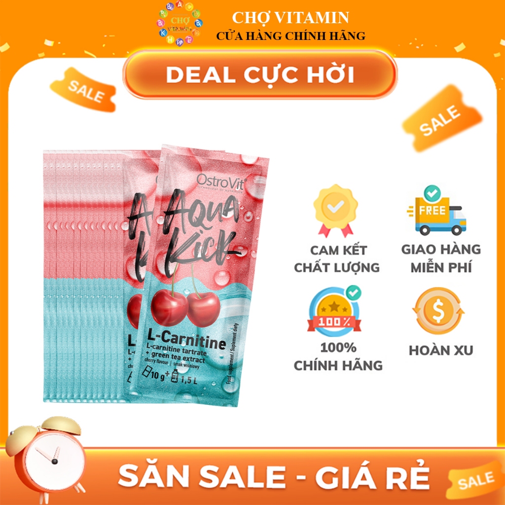 Thực Phẩm Bổ Sung Giảm Mỡ Giảm Cân An Toàn - OstroVit Aqua Kick L-Carnitine (10g)