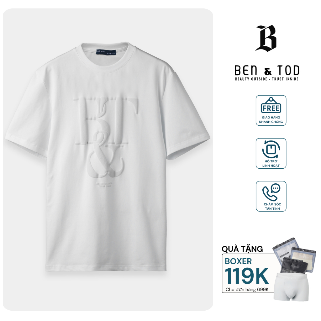 Áo Thun BEN & TOD CS1210BC212 cổ tròn, đơn giản, trẻ trung, thoải mái, co giãn, năng động
