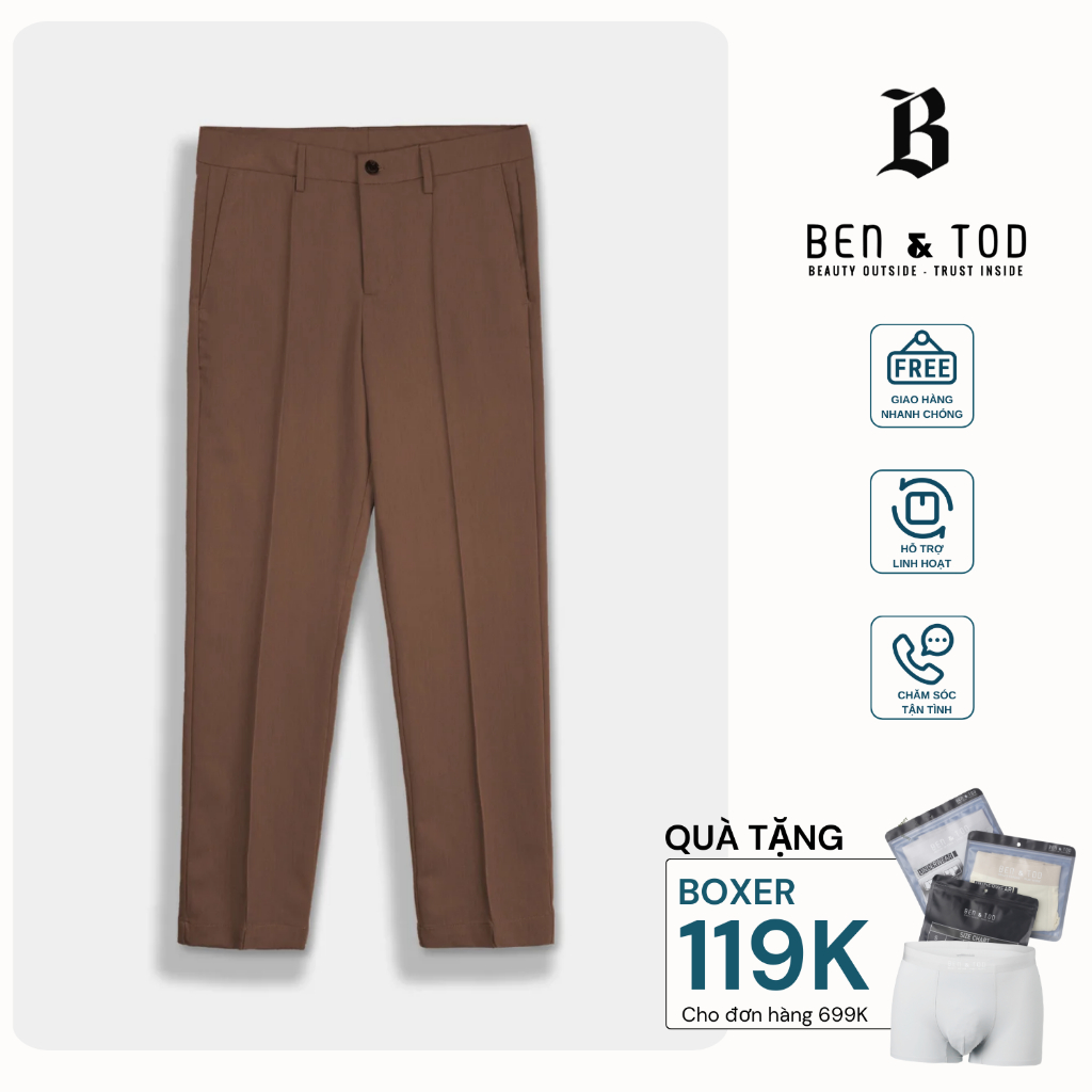 Quần tây âu nam BEN & TOD 20089 công sở, co giãn, tôn dáng, dày dặn, nam tính OUTLET 259